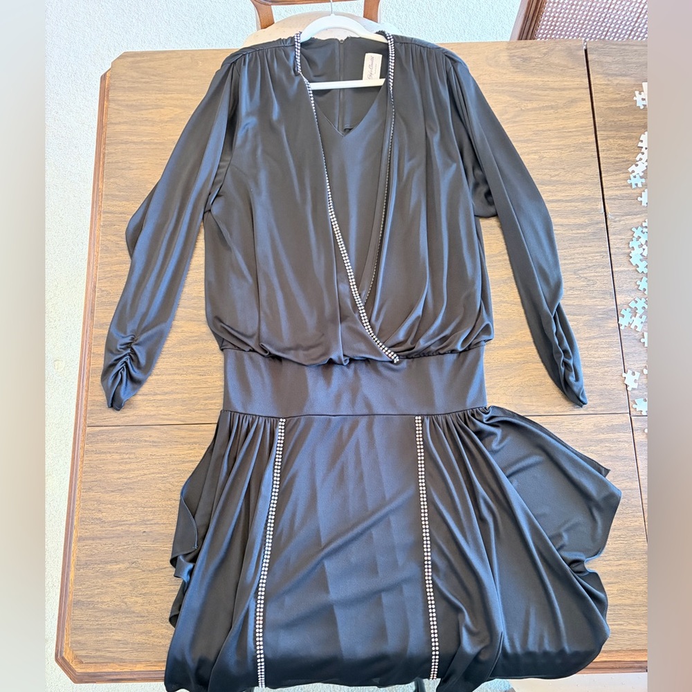 Elegant Black Dress with Rhinestone Accents